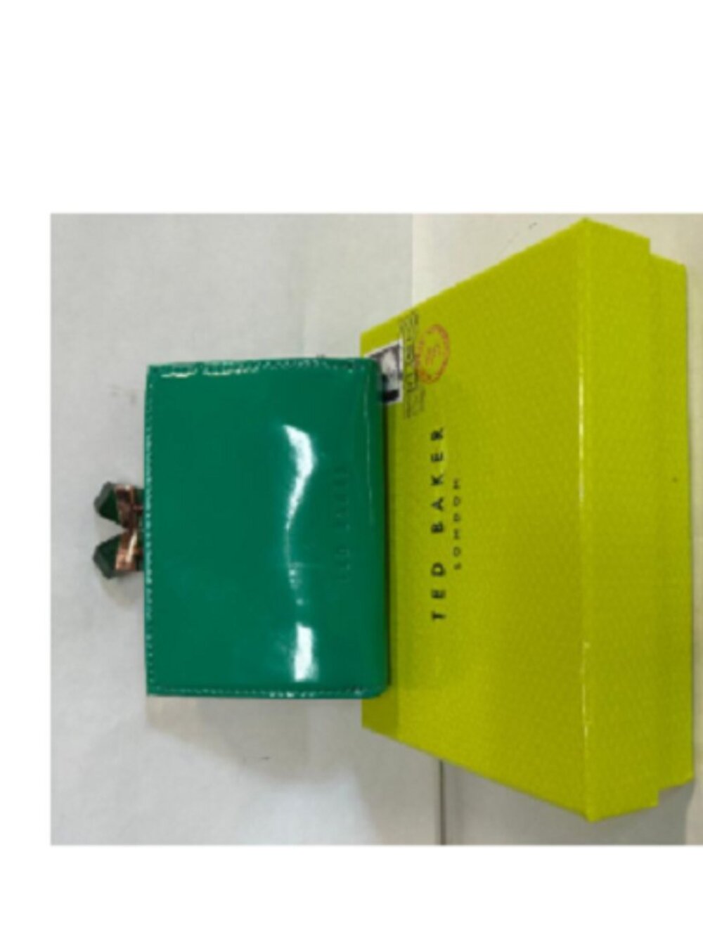 Tanago Patent Crystal Popper Small Wallet Green, by Ted Baker